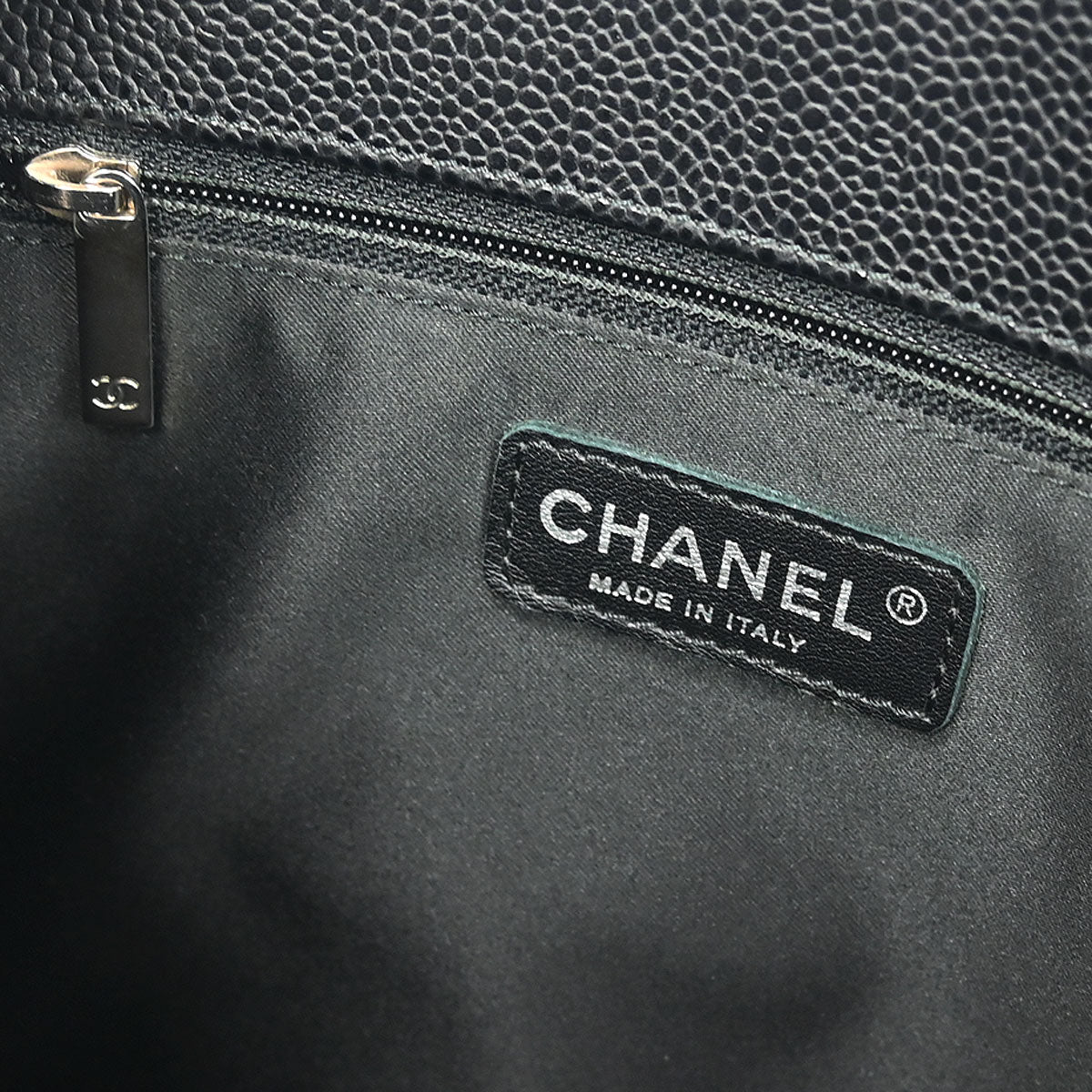 Chanel Black Caviar Grand Shopping Tote GST Chain Handbag