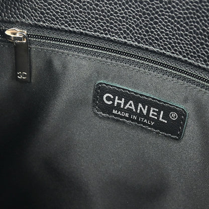 Chanel Black Caviar Grand Shopping Tote GST Chain Handbag