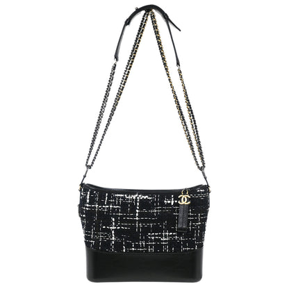 Chanel Black Tweed Calfskin Large Gabrielle Shoulder Bag
