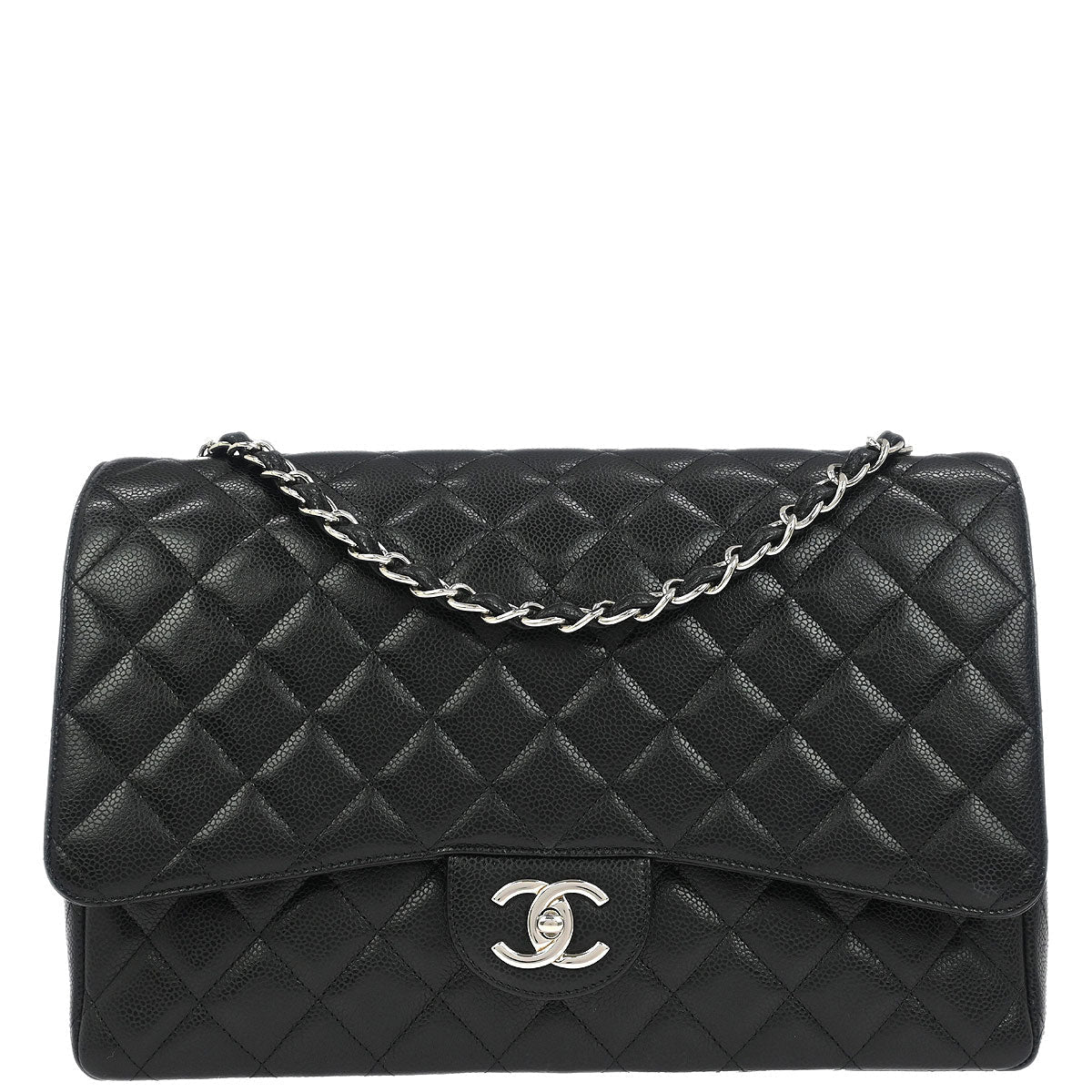 Chanel Black Caviar Classic Double Flap Shoulder Bag
