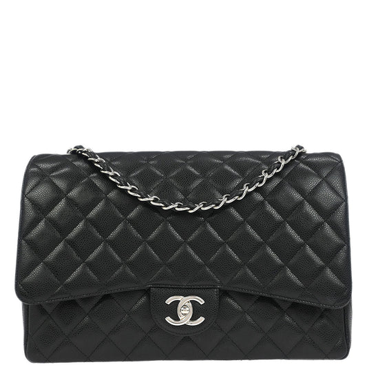 Chanel Black Caviar Classic Double Flap Shoulder Bag