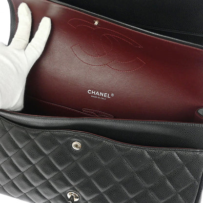 Chanel Black Caviar Classic Double Flap Shoulder Bag