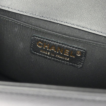 Boy Chanel Black Lambskin Chevron Medium Shoulder Bag