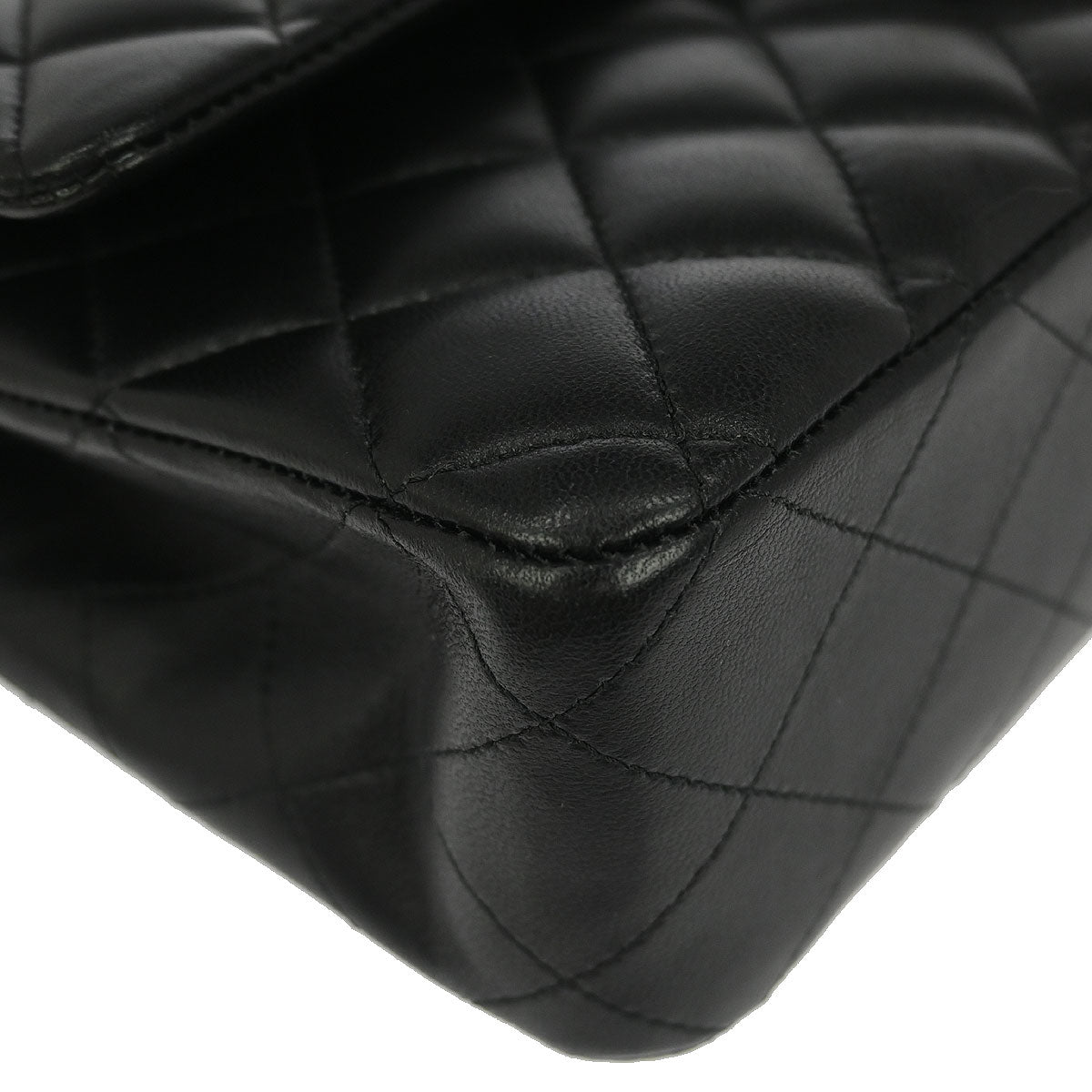 Chanel Black Lambskin Medium Classic Double Flap Shoulder Bag