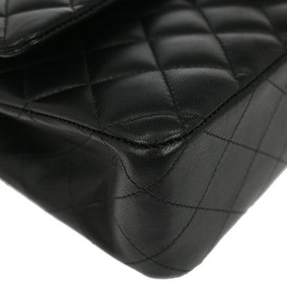 Chanel Black Lambskin Medium Classic Double Flap Shoulder Bag