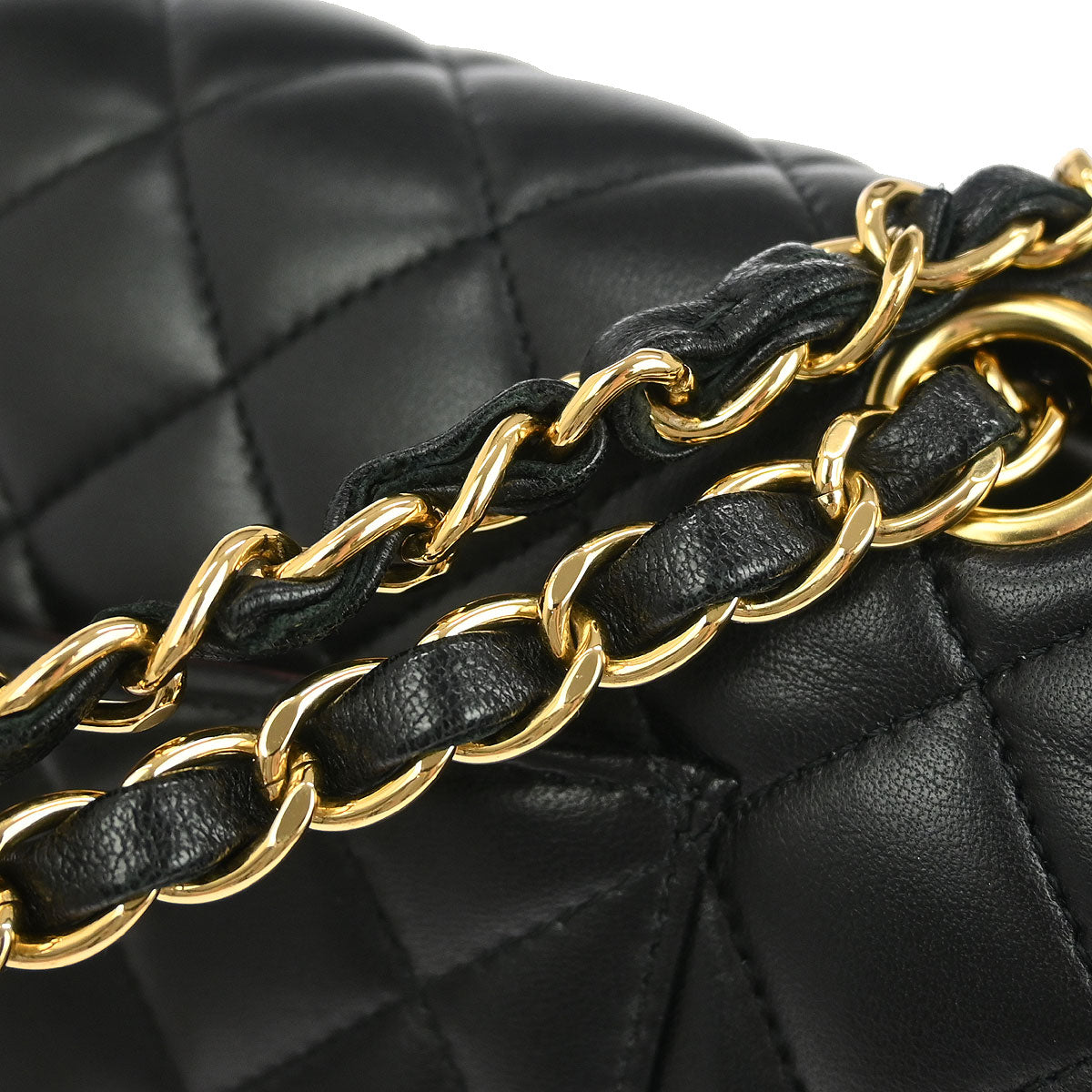 Chanel Black Lambskin Medium Classic Double Flap Shoulder Bag