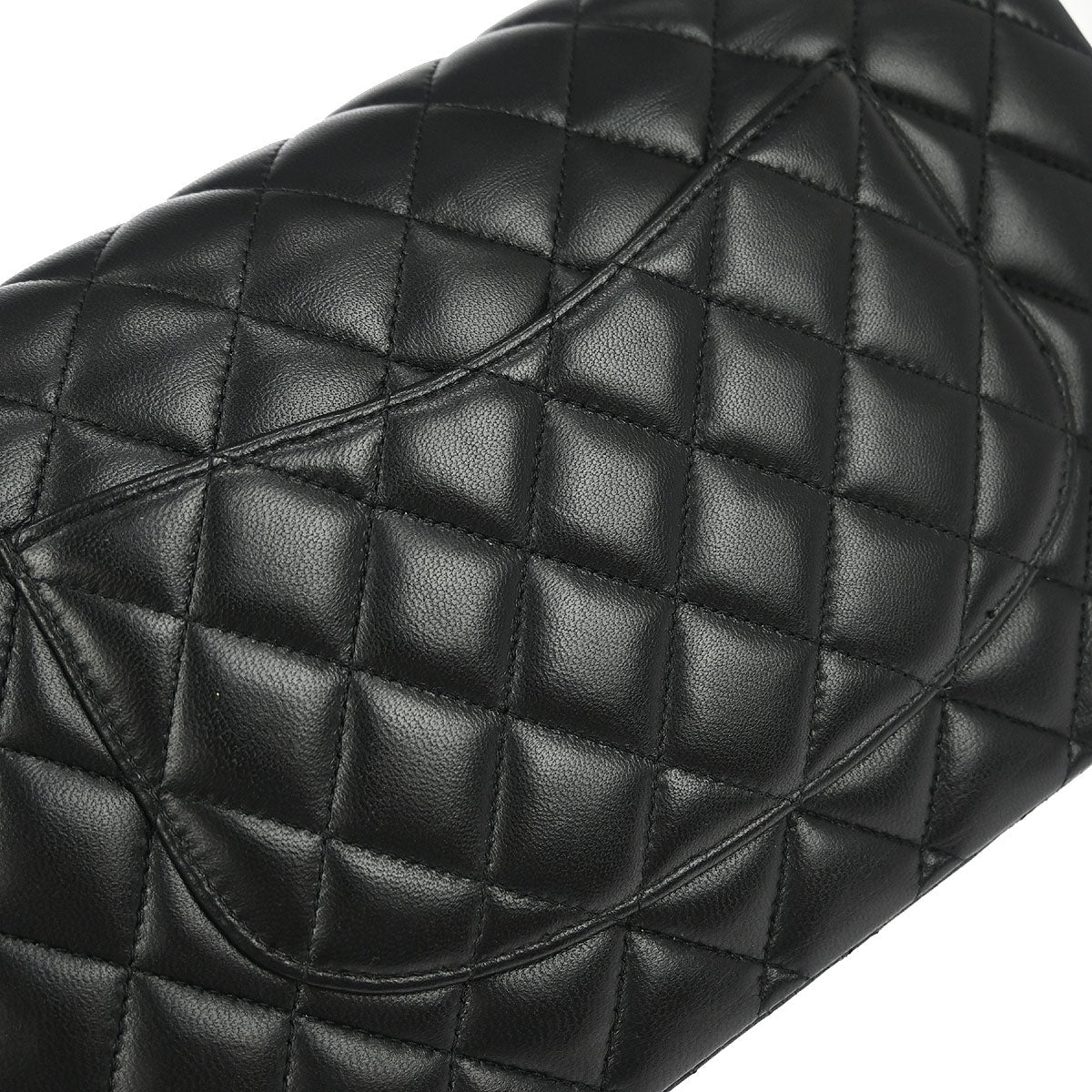 Chanel Black Lambskin Medium Classic Double Flap Shoulder Bag