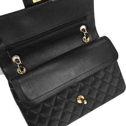 Chanel Black Lambskin Medium Classic Double Flap Shoulder Bag