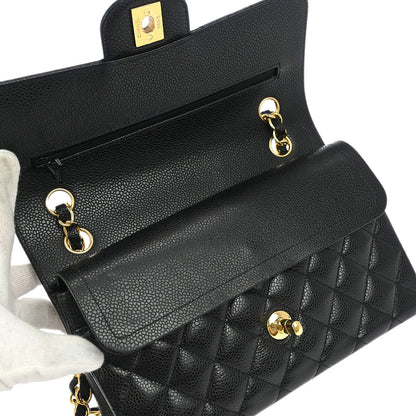 Chanel Black Caviar Small Classic Double Flap Shoulder Bag