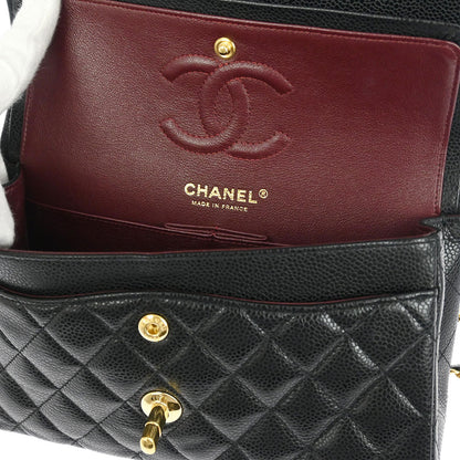 Chanel Black Caviar Small Classic Double Flap Shoulder Bag