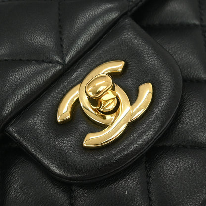 Chanel Black Lambskin Small Classic Double Flap Shoulder Bag
