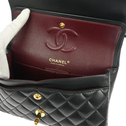 Chanel Black Lambskin Small Classic Double Flap Shoulder Bag