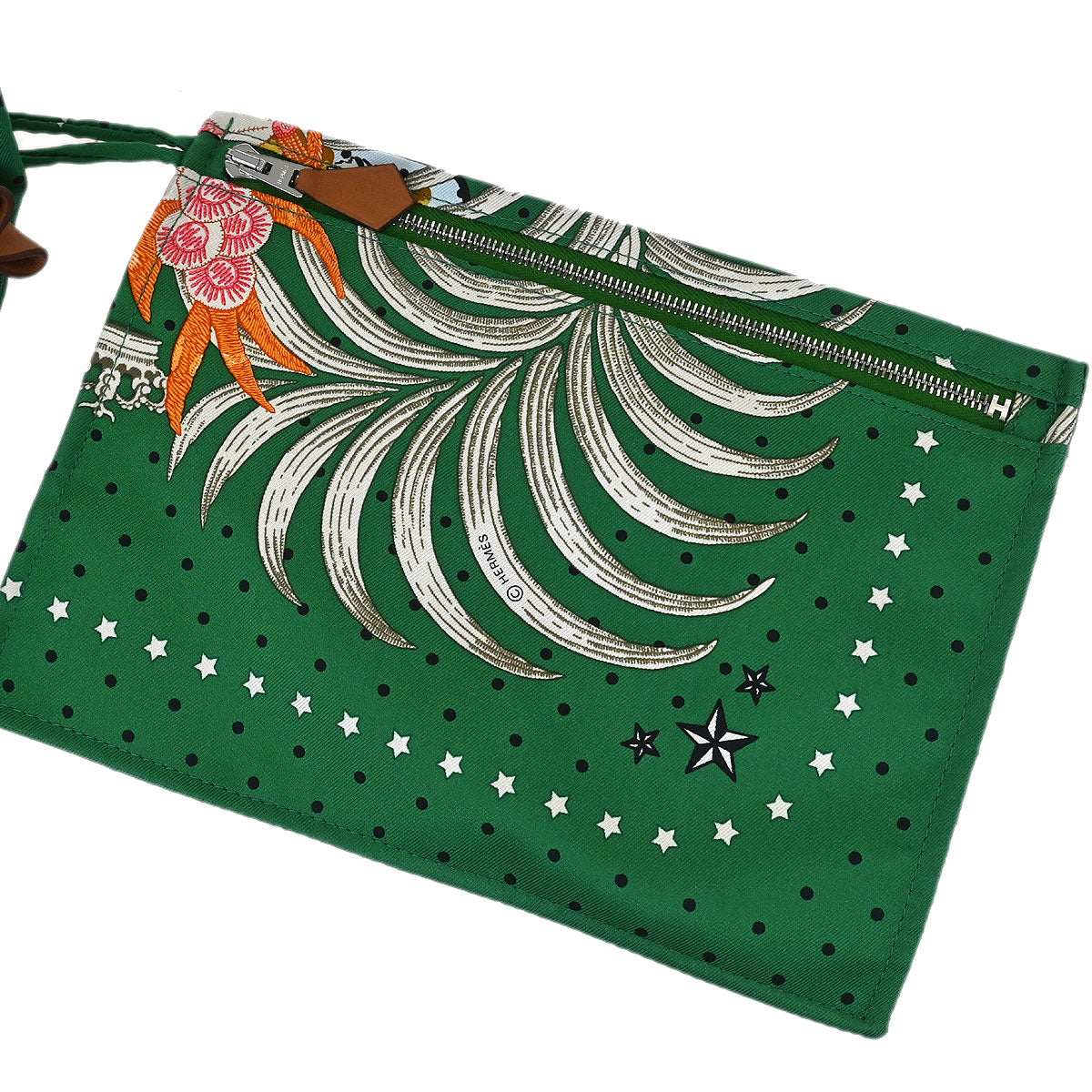 Hermes Green Silk Silky City 41 Shoulder Bag