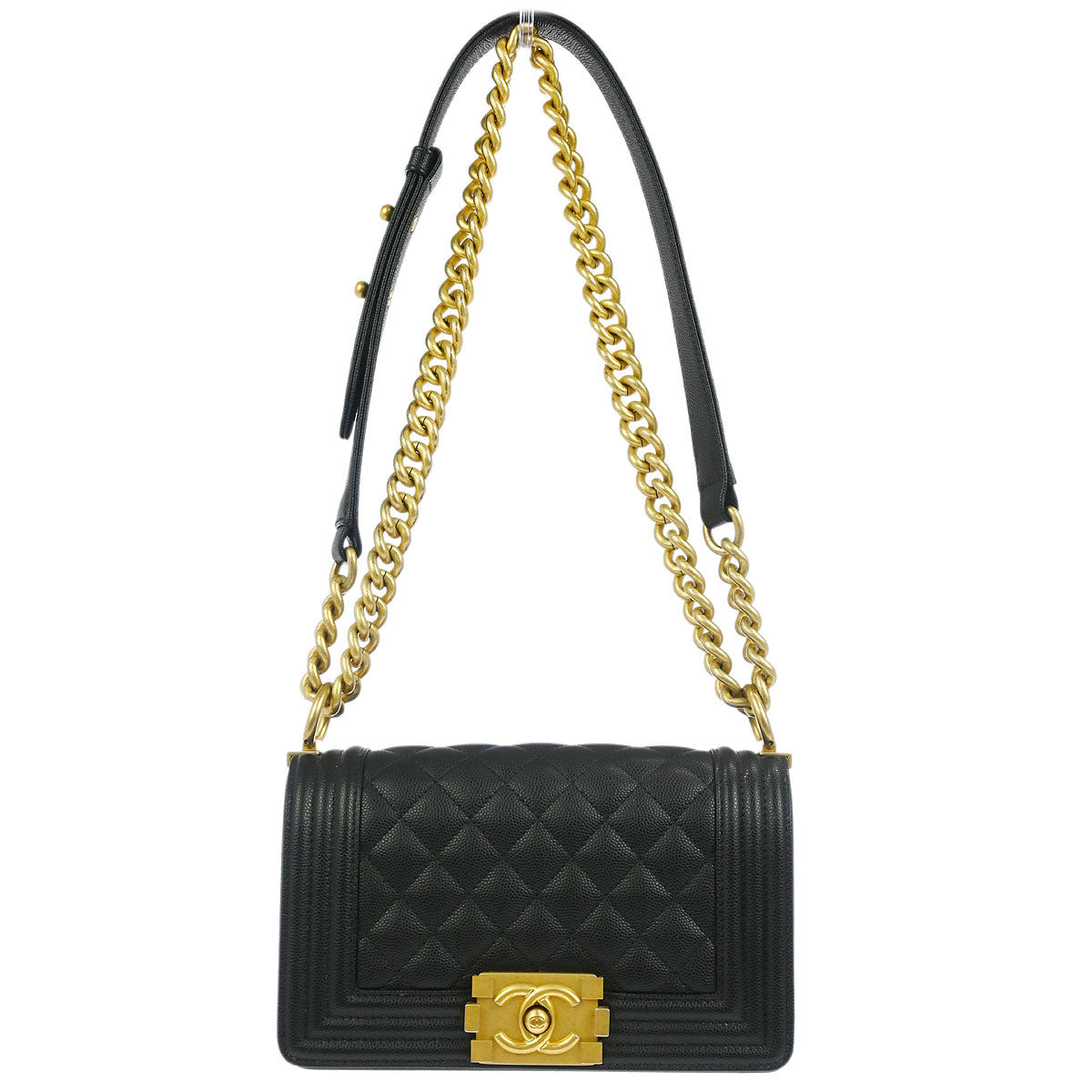 Boy Chanel Black Caviar Small Chain Shoulder Bag