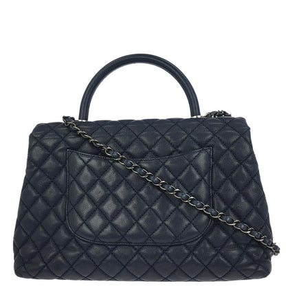 Chanel Navy Caviar Coco Handle 2way Shoulder Handbag