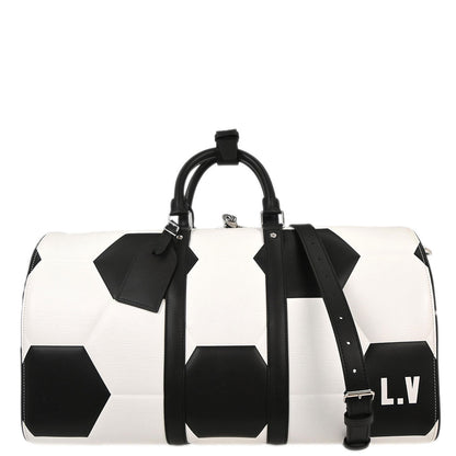 Louis Vuitton White Epi Keepall Bandouliere 50 Duffle Bag