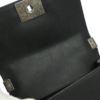 Boy Chanel Black Caviar Chevron Small Chain Shoulder Bag