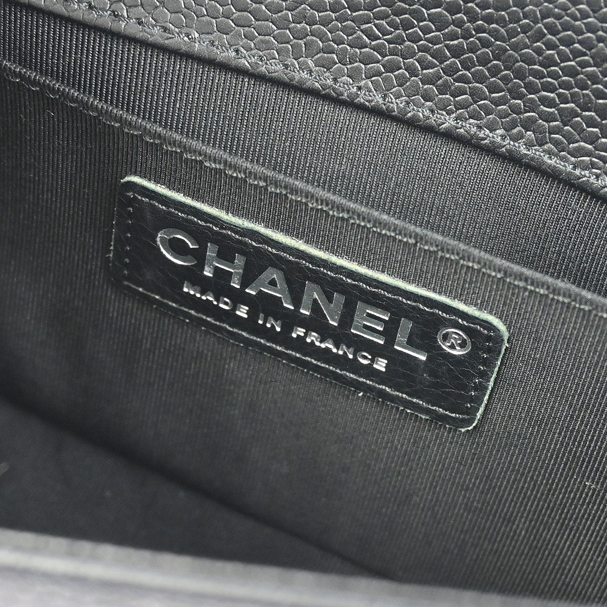 Boy Chanel Black Caviar Chevron Small Chain Shoulder Bag