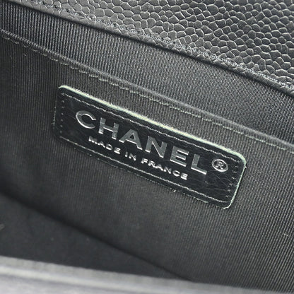Boy Chanel Black Caviar Chevron Small Chain Shoulder Bag
