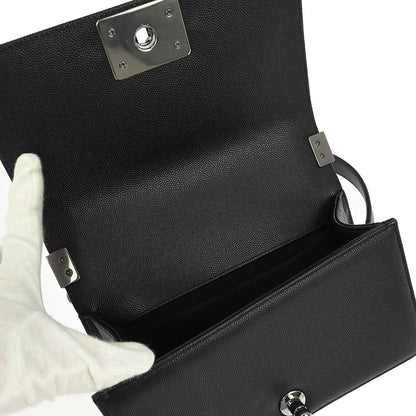 Boy Chanel Black Caviar Chevron Small Chain Shoulder Bag