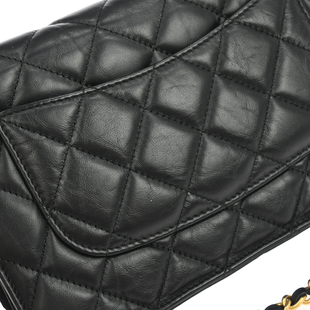 Chanel Black Calfskin Mademoiselle Lock Icon WOC Wallet on Chain