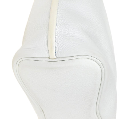 Hermes White Mykonos Taurillon Clemence So Kelly 22 Shoulder Bag