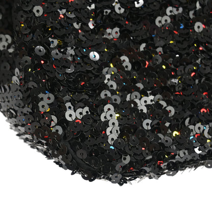 Chanel Black Sequins Single Flap Shoulder Bag