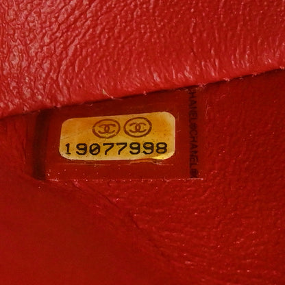 Chanel Red Calfskin Medium Classic Double Flap Shoulder Bag