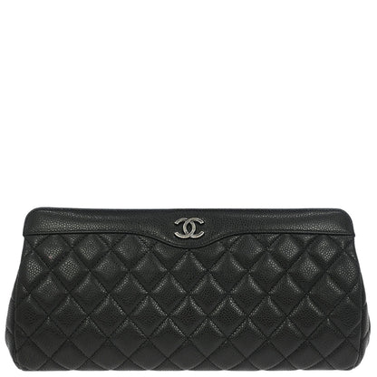 Chanel Black Caviar CC Frame Clutch Bag