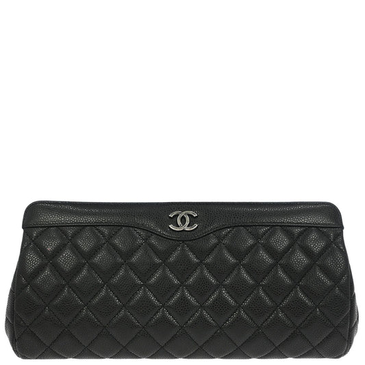 Chanel Black Caviar CC Frame Clutch Bag