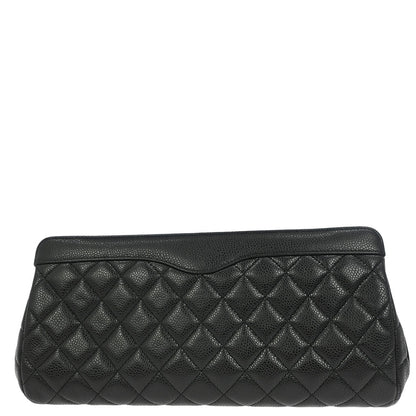 Chanel Black Caviar CC Frame Clutch Bag
