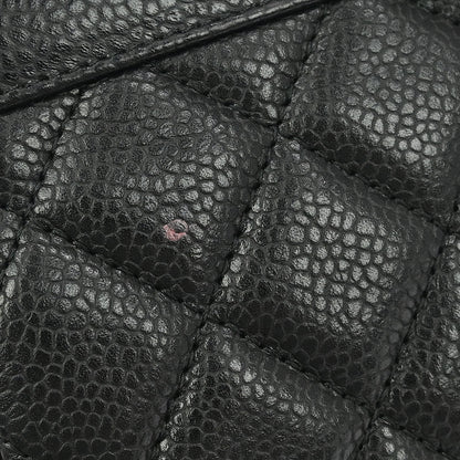 Chanel Black Caviar CC Frame Clutch Bag