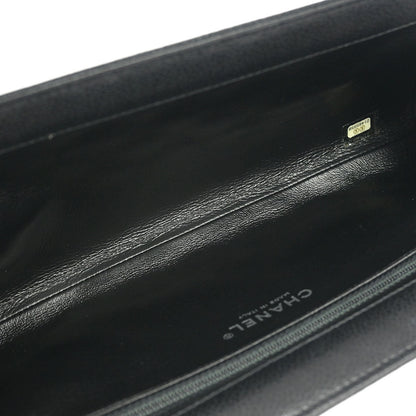 Chanel Black Caviar CC Frame Clutch Bag