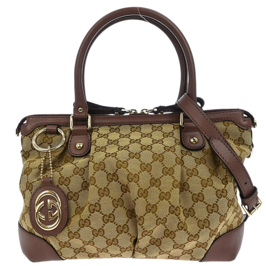 Gucci Beige GG Sukey 2way Handbag