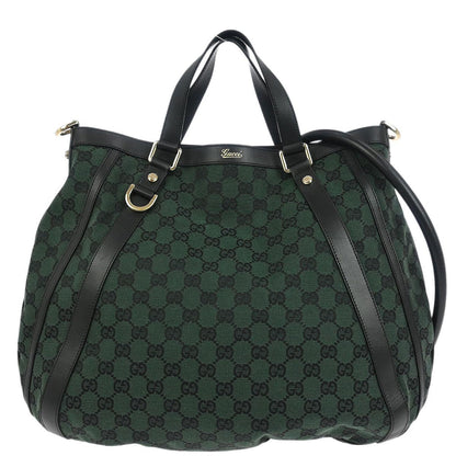Gucci Green Canvas GG Hobo 2way Shoulder Handbag
