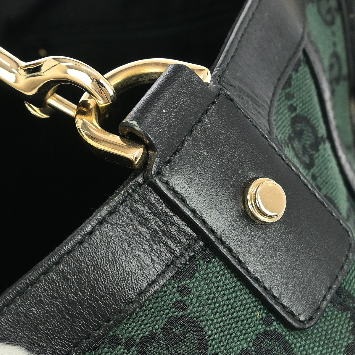 Gucci Green Canvas GG Hobo 2way Shoulder Handbag