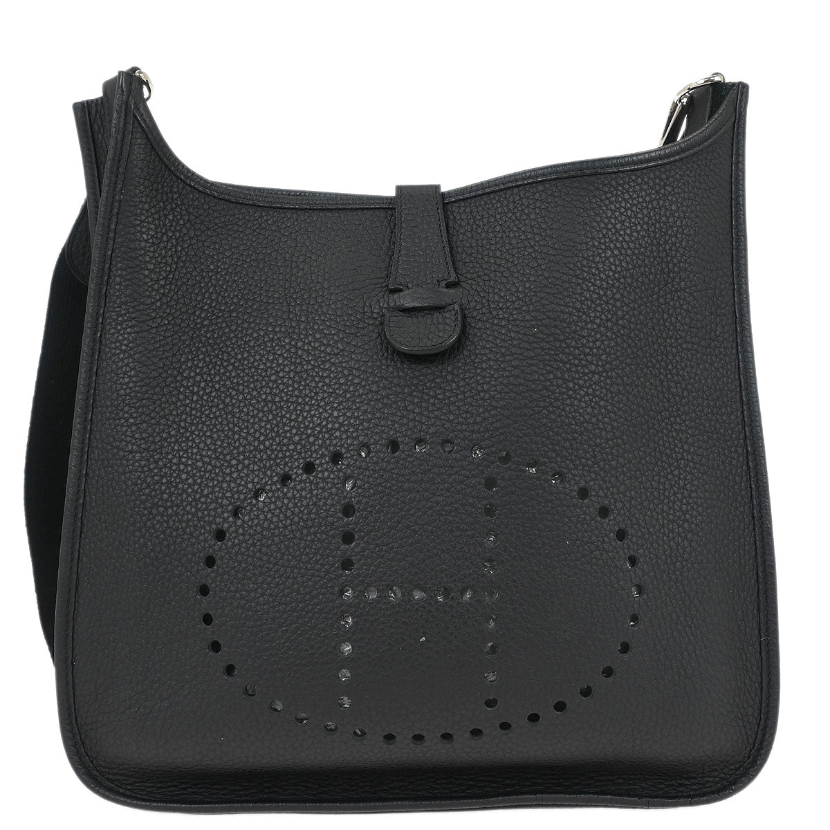 Hermes Black Taurillon Clemence Evelyne 33 Shoulder Bag