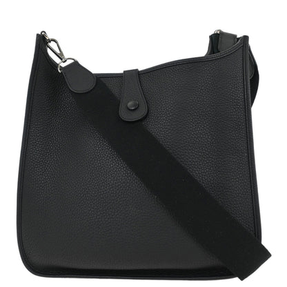 Hermes Black Taurillon Clemence Evelyne 33 Shoulder Bag