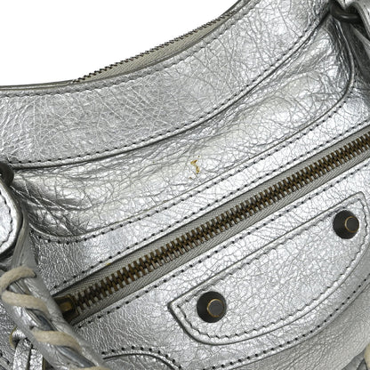 Balenciaga Silver Lambskin The First 2way Shoulder Handbag