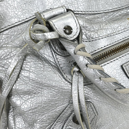 Balenciaga Silver Lambskin The First 2way Shoulder Handbag