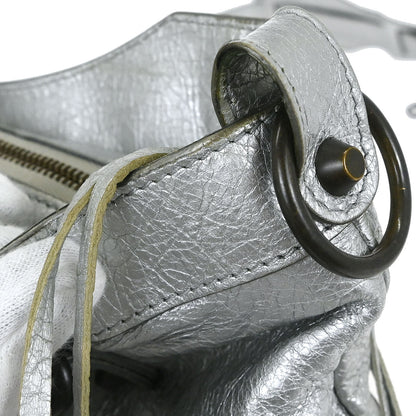 Balenciaga Silver Lambskin The First 2way Shoulder Handbag