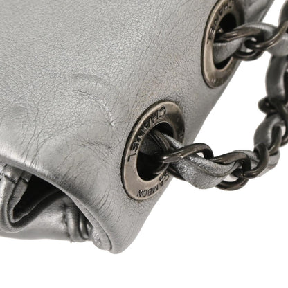 Chanel Silver Calfskin Icon Shoulder Bag