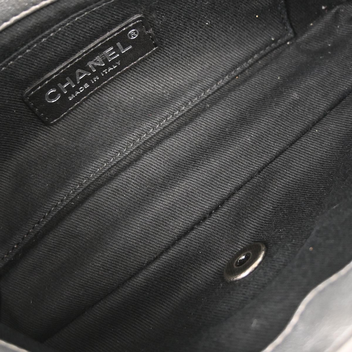 Chanel Silver Calfskin Icon Shoulder Bag