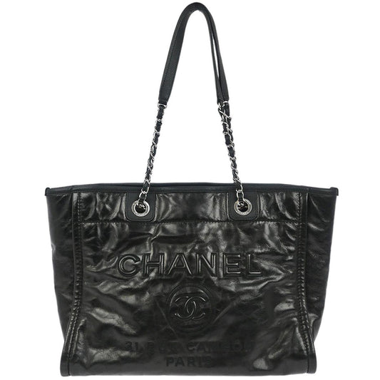 Chanel Black Calfskin Small Deauville Tote Bag