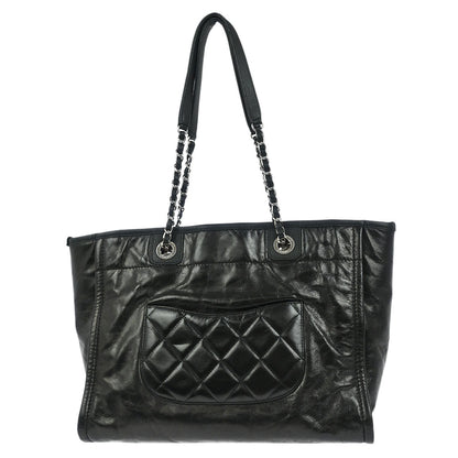 Chanel Black Calfskin Small Deauville Tote Bag