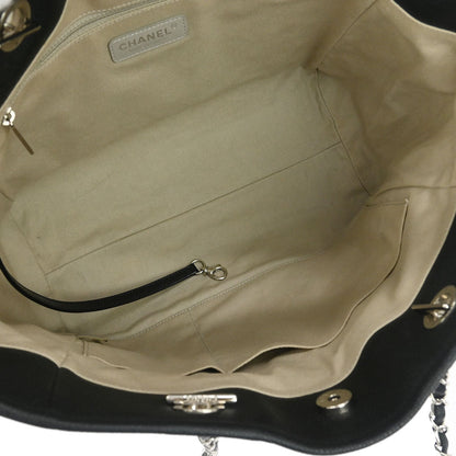 Chanel Black Calfskin Small Deauville Tote Bag