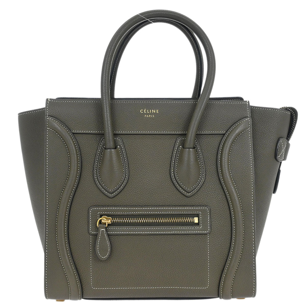 Celine Gray Leather Micro Luggage Tote Bag