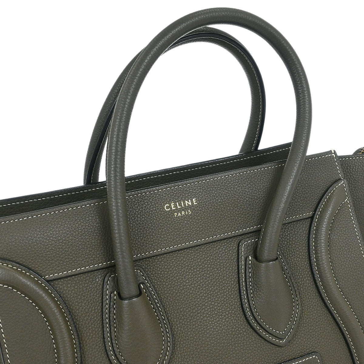 Celine Gray Leather Micro Luggage Tote Bag