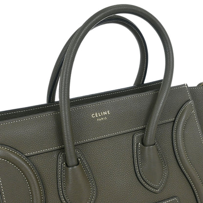 Celine Gray Leather Micro Luggage Tote Bag