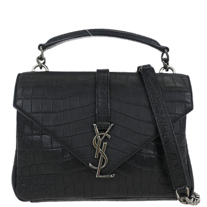 Saint Laurent * Black College 2way Shoulder Handbag